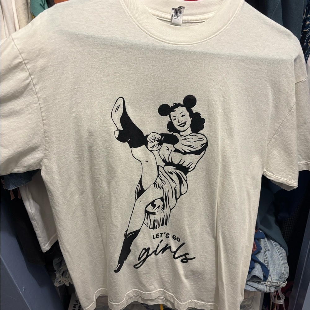 Graphic Cream Tee - Let's Go Girls